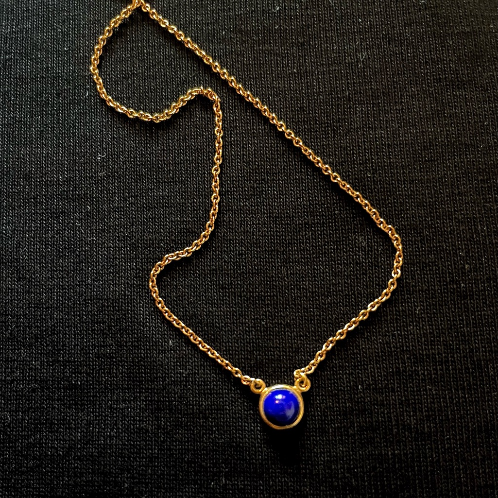 Elsa Peretti For Tiffany  Co 18k Gold Lapis Lazuli Necklace Nwot Rare